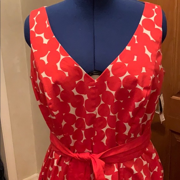 Orange Circle Design over white background Dress - Picture 2 of 5